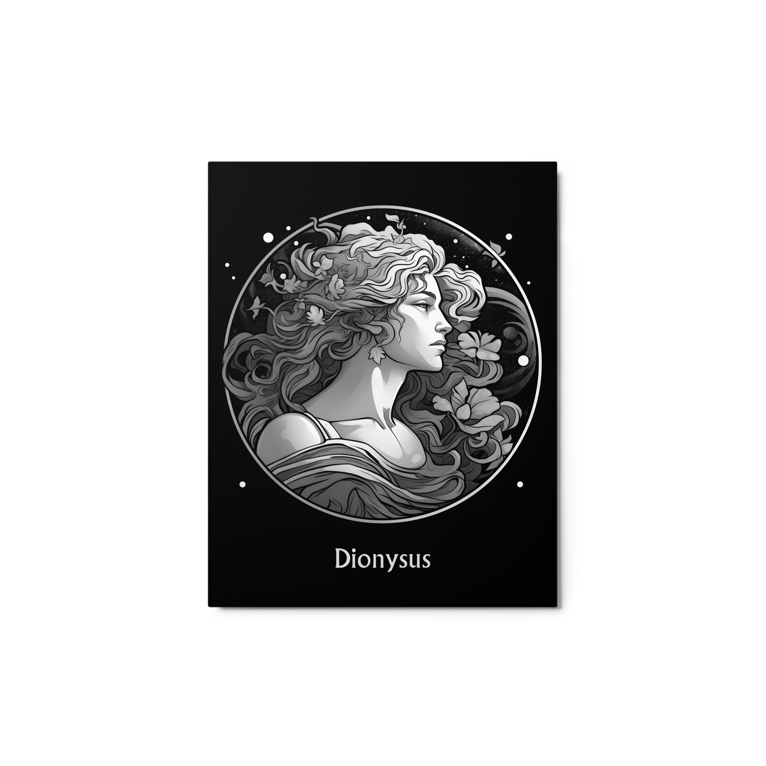 Dionysus' Ecstacy - Black and White Hanging Wall Art High Quality Metal Print DrawDadDraw