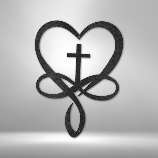 Love Infinity Cross - 16-gauge Mild Steel Sign DrawDadDraw