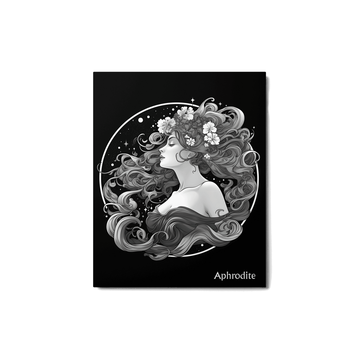 Aphrodite's Radiance black-and-white metal print by DrawDadDraw