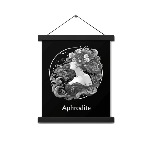 Aphrodite's Radiance - Black and White Hanging Wall Art High Quality Matte Poster DrawDadDraw