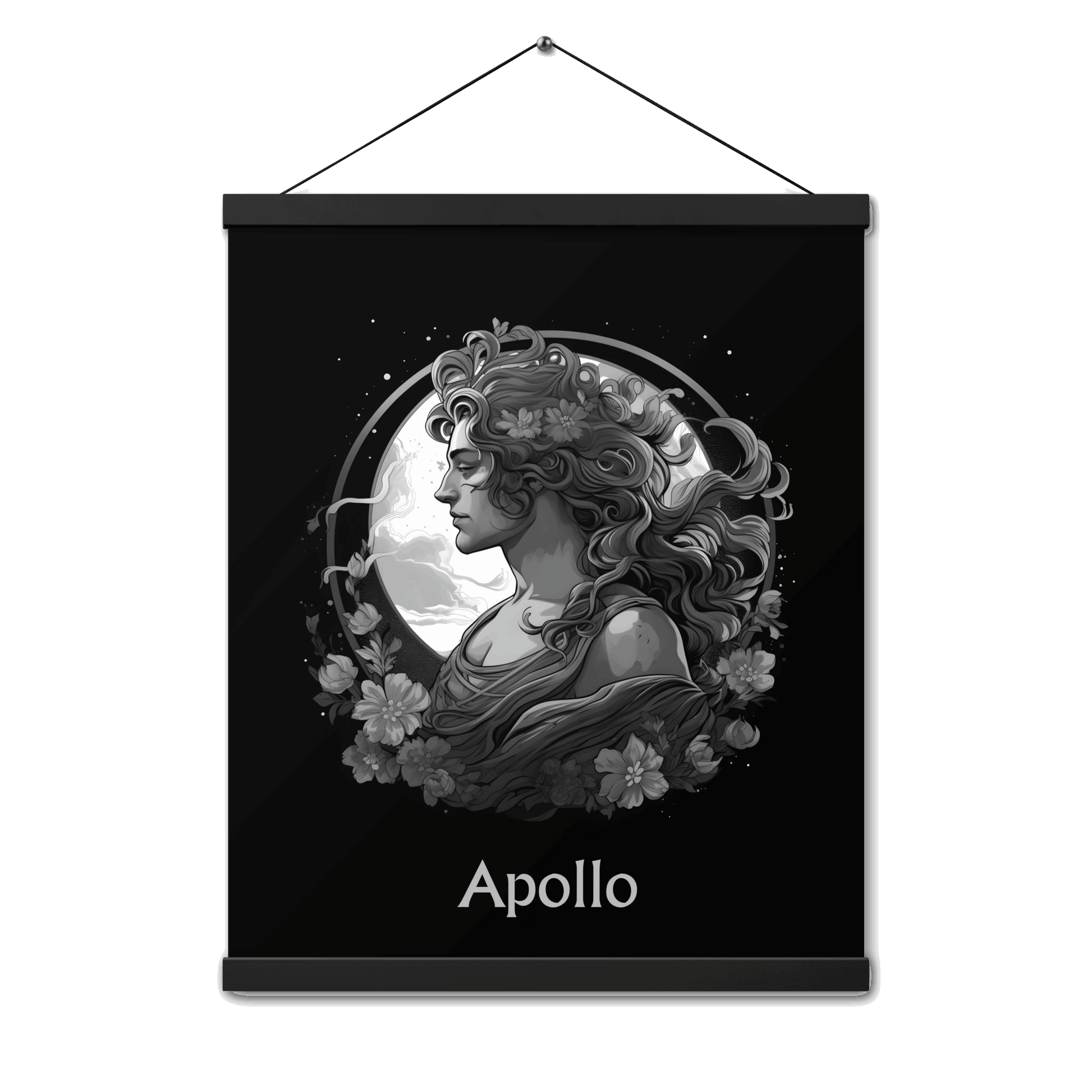 Apollo's Luminance - Black and White Hanging Wall Art High Quality Matte Poster DrawDadDraw