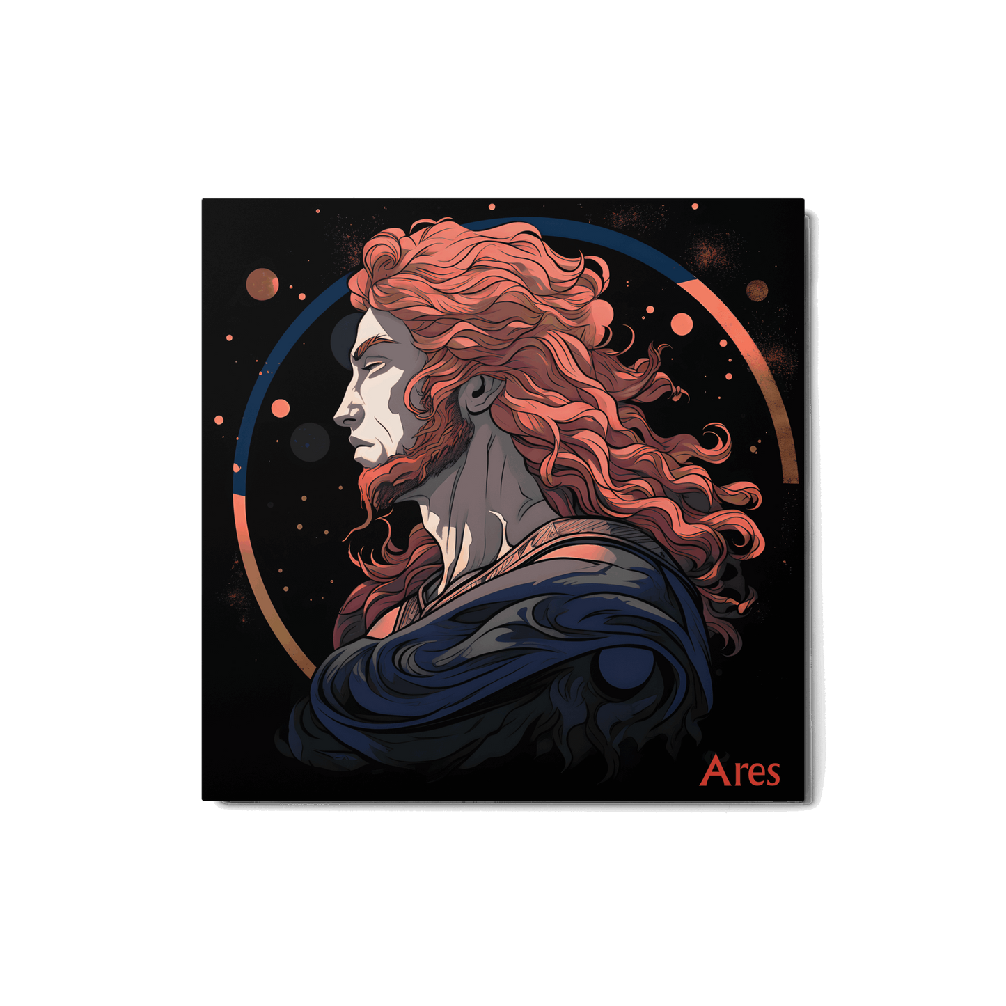 Ares' Courage - Colorful Hanging Wall Art High Quality Metal Print DrawDadDraw