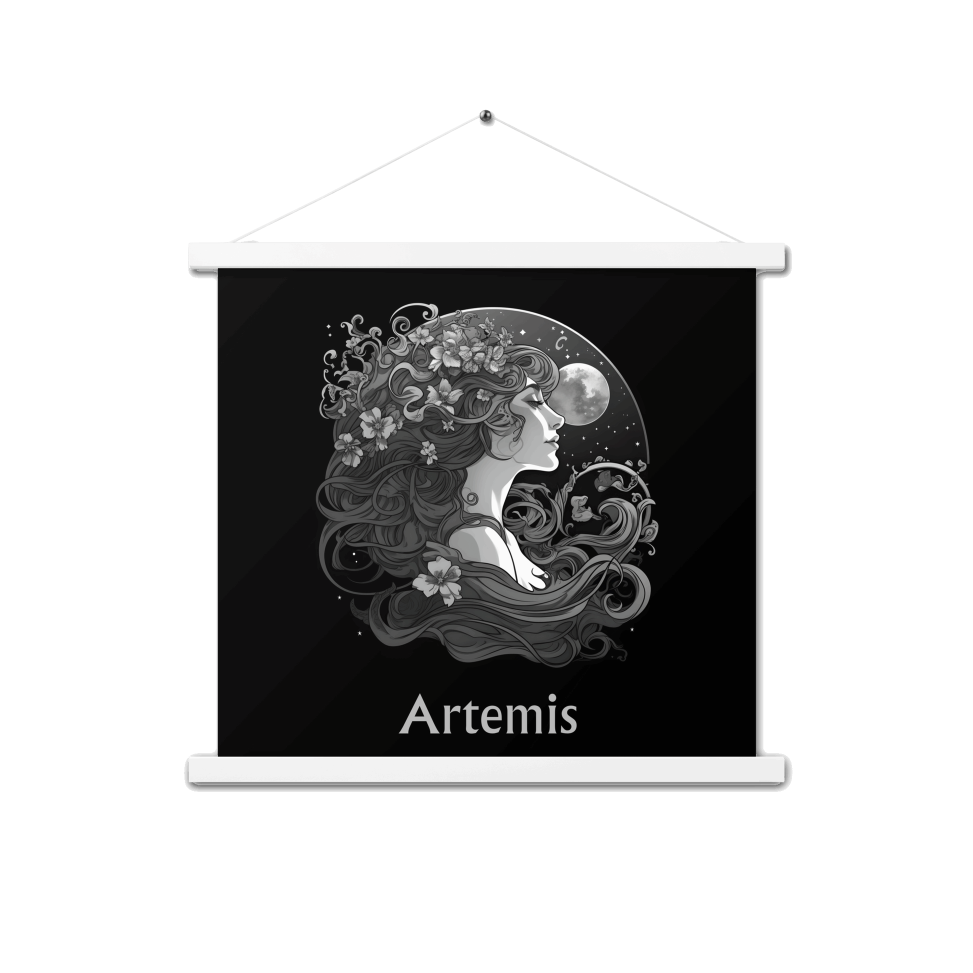 Artemis' Perception - Black and White Hanging Wall Art High Quality Matte Poster DrawDadDraw