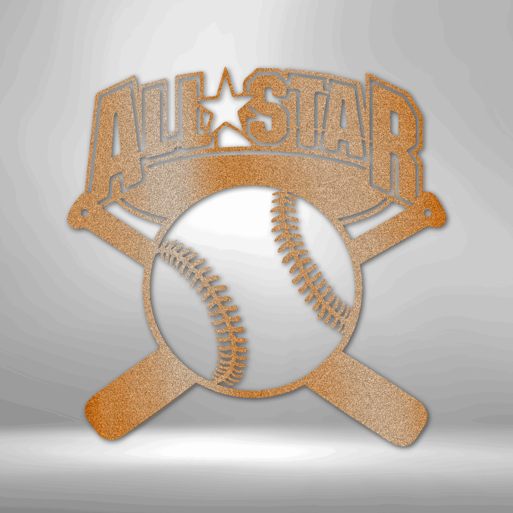Baseball All-Star - 16-gauge Mild Steel Sign DrawDadDraw