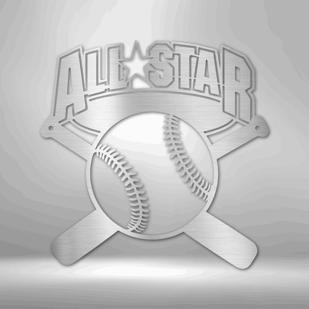 Baseball All-Star - 16-gauge Mild Steel Sign DrawDadDraw