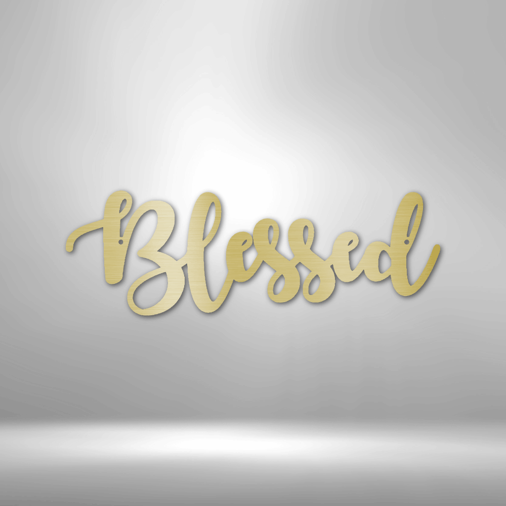 Blessed Script - 16-gauge Mild Steel Sign DrawDadDraw