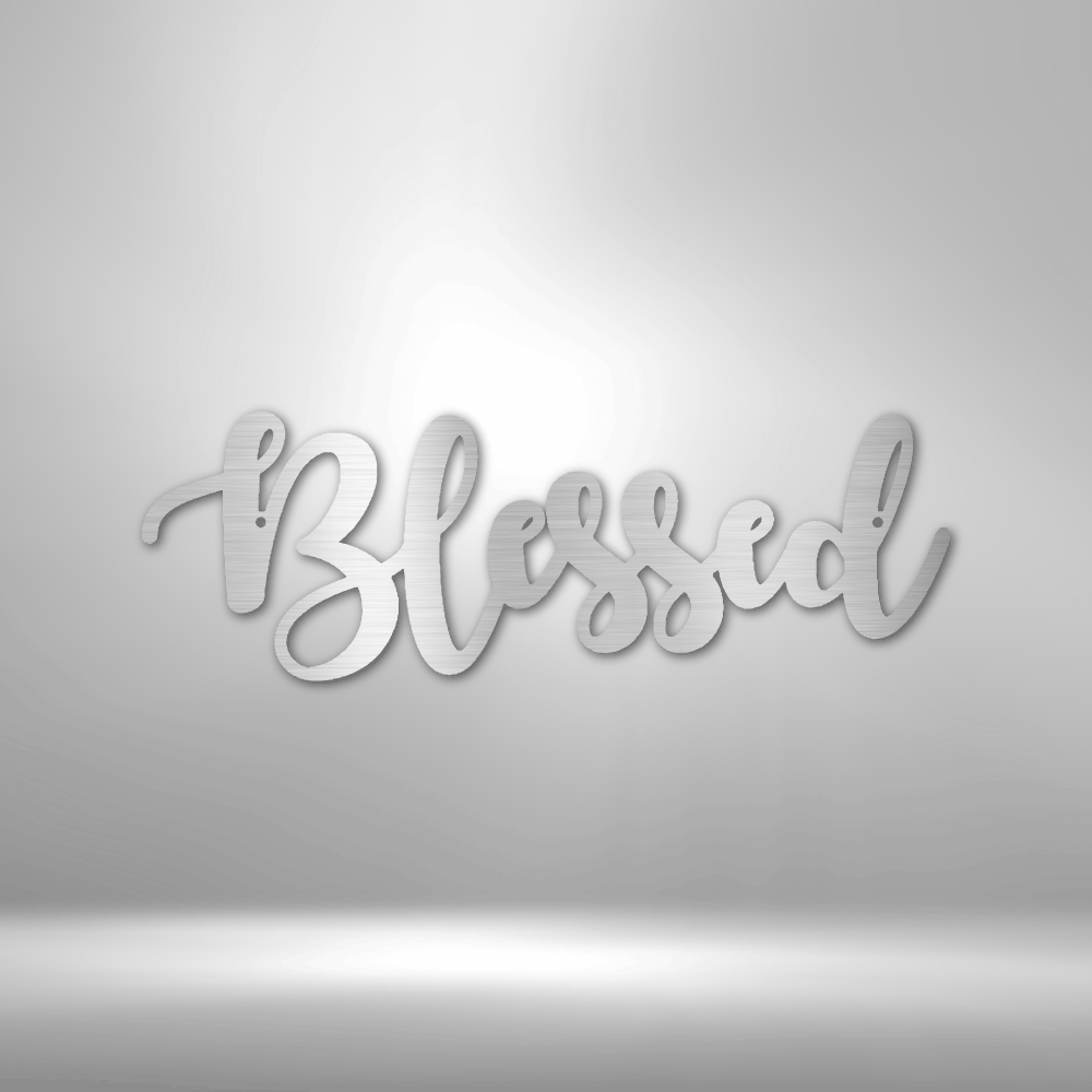 Blessed Script - 16-gauge Mild Steel Sign DrawDadDraw