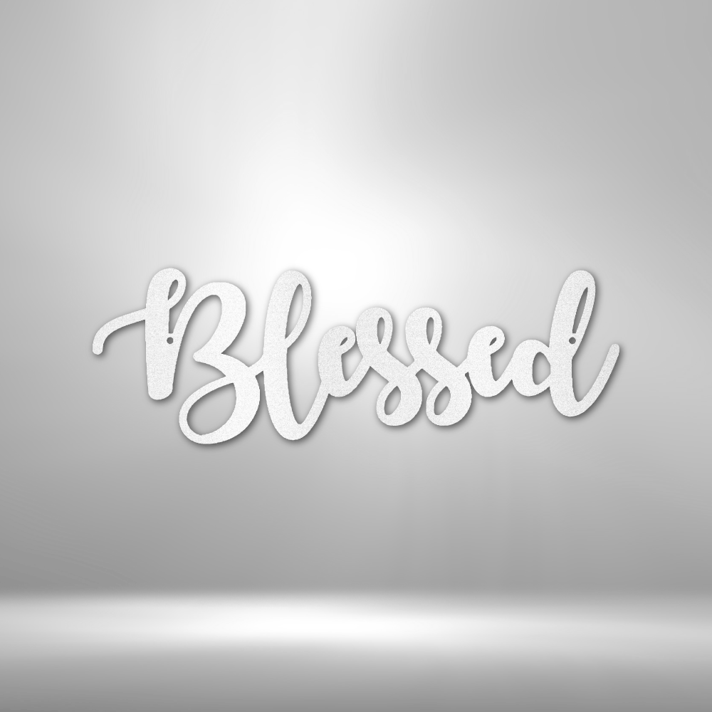 Blessed Script - 16-gauge Mild Steel Sign DrawDadDraw