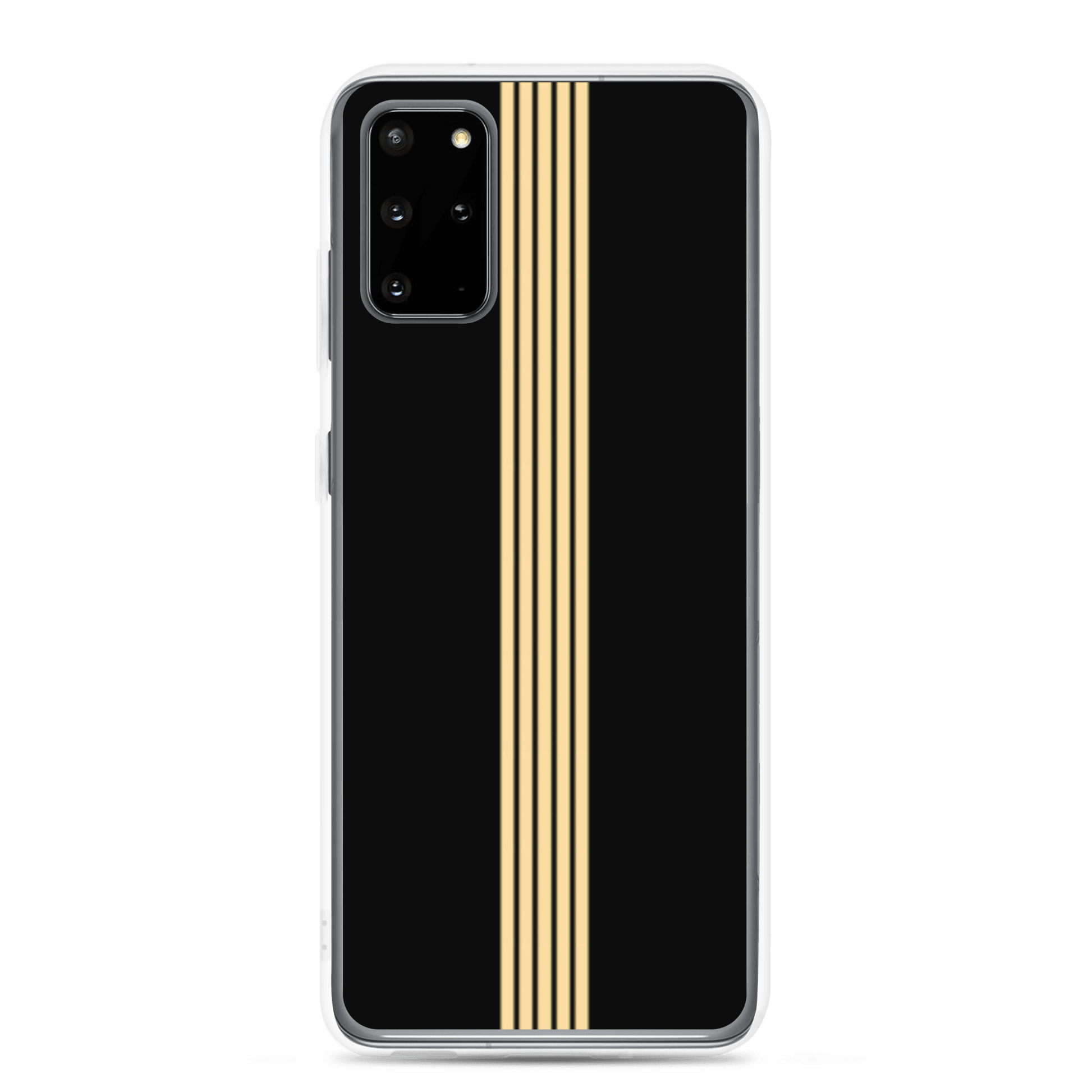 Classic Black with Gold Stripes - Samsung Scratch-Resistant Clear Phone Case DrawDadDraw
