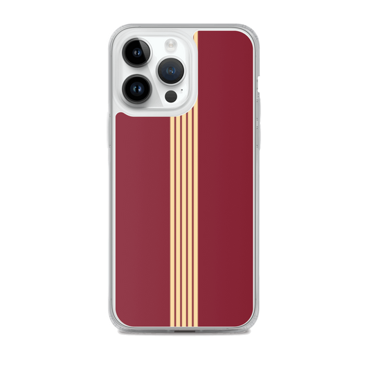 Classic Red with Gold Stripes - iPhone Scratch-Resistant Clear Phone Case DrawDadDraw