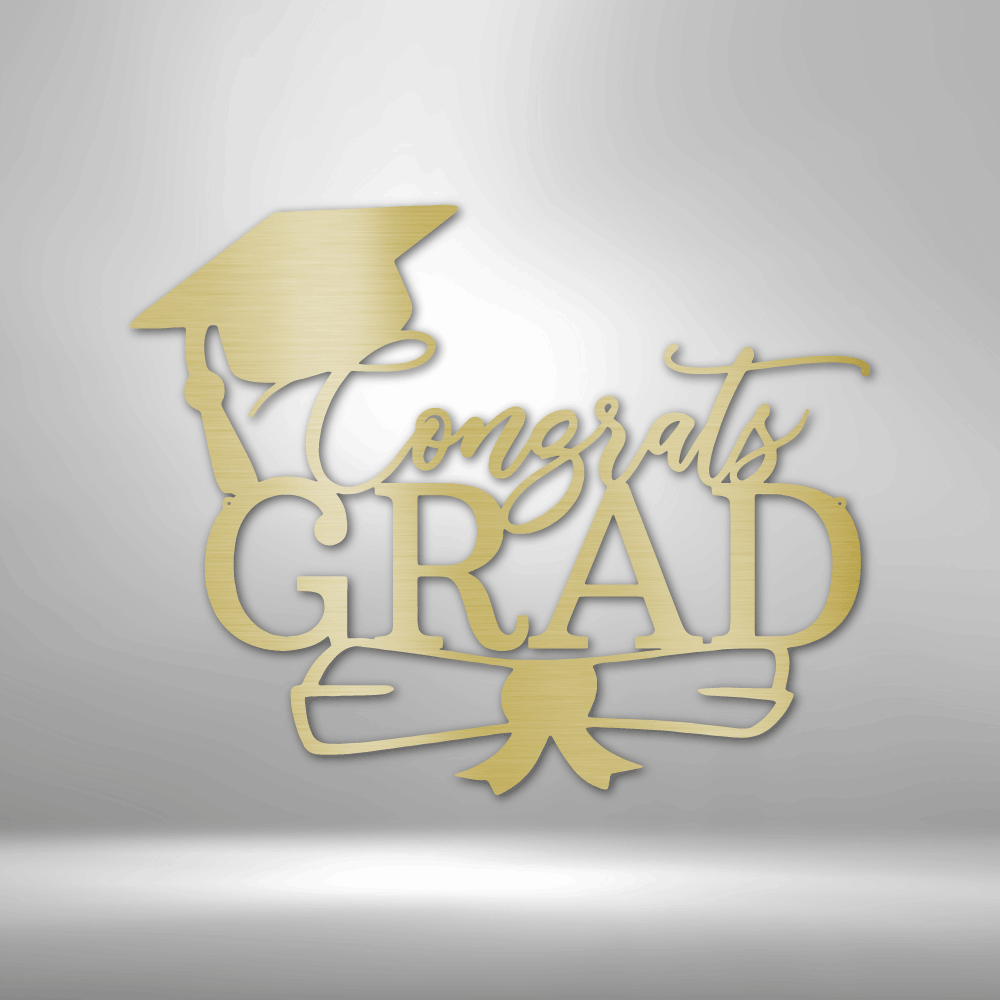 Congrats Grad Cap - 16-gauge Mild Steel Sign DrawDadDraw