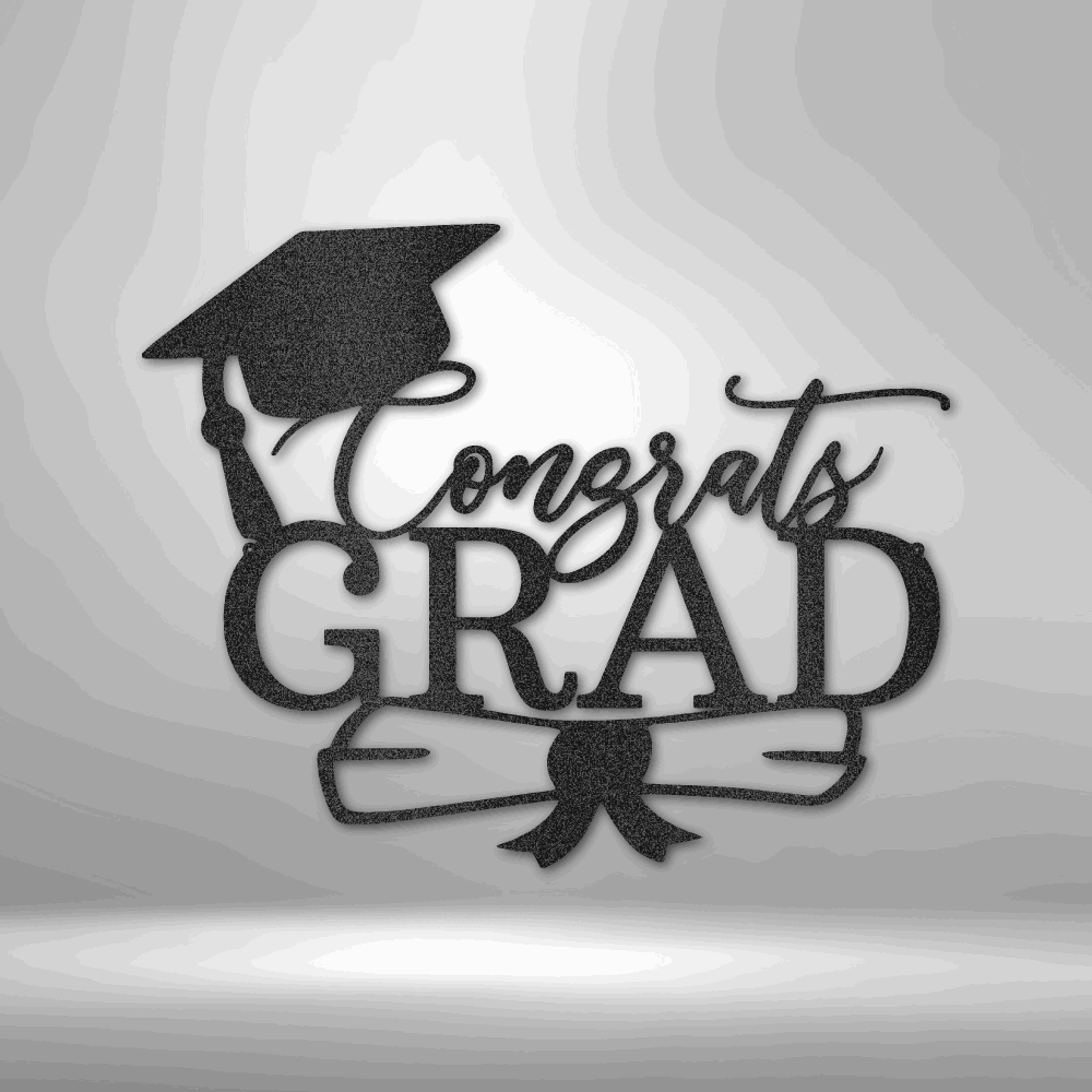 Congrats Grad Cap - 16-gauge Mild Steel Sign DrawDadDraw