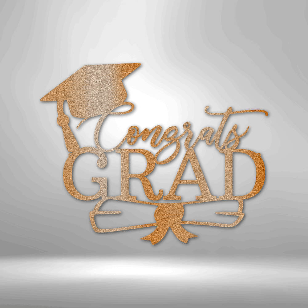 Congrats Grad Cap - 16-gauge Mild Steel Sign DrawDadDraw