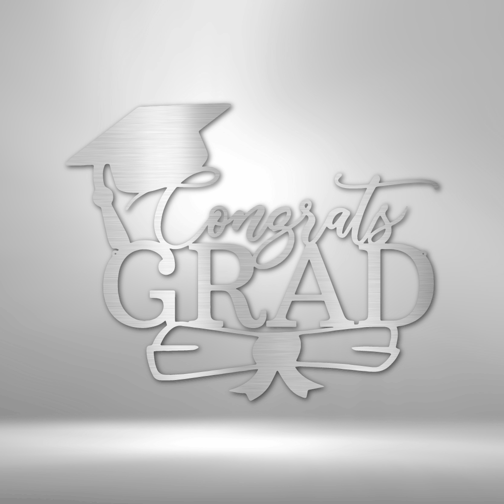 Congrats Grad Cap - 16-gauge Mild Steel Sign DrawDadDraw