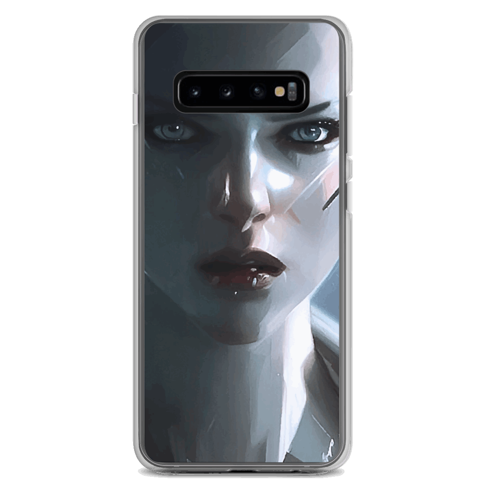 Cyberpunk Woman in Rain - Samsung Scratch-Resistant Clear Phone Case DrawDadDraw