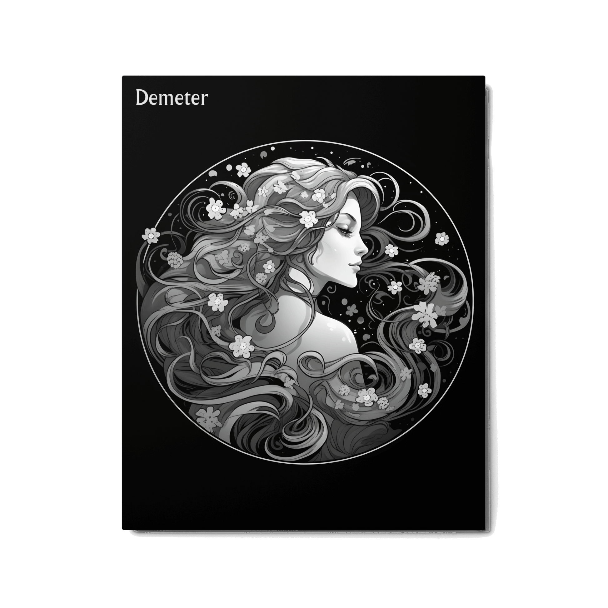 Demeter's Invigoration - Black and White Hanging Wall Art High Quality Metal Print DrawDadDraw
