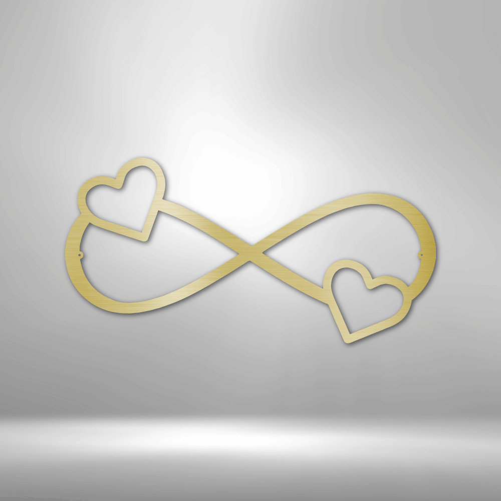 Double Heart Infinity - 16-Gauge Mild Steel Sign DrawDadDraw