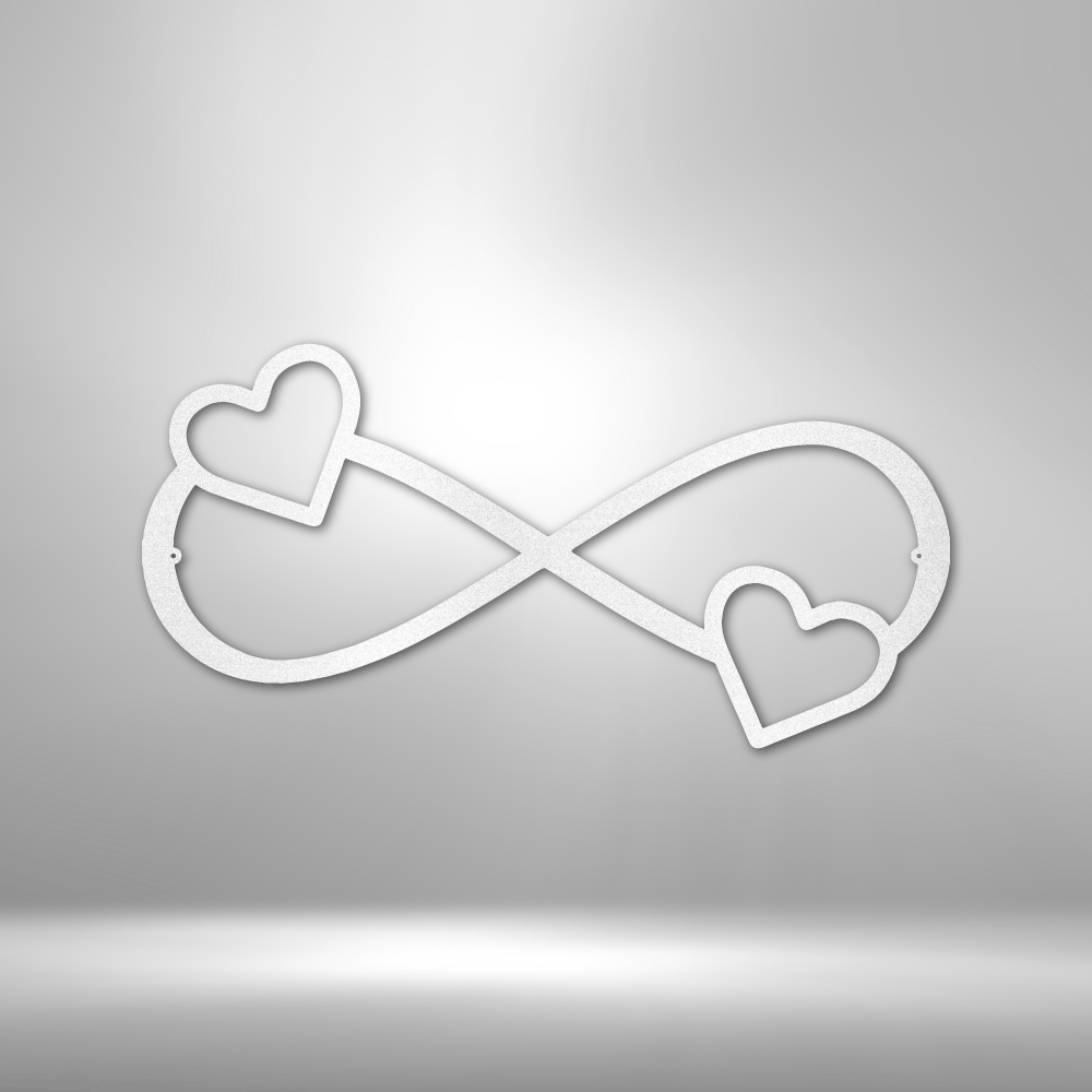 Double Heart Infinity - 16-Gauge Mild Steel Sign DrawDadDraw