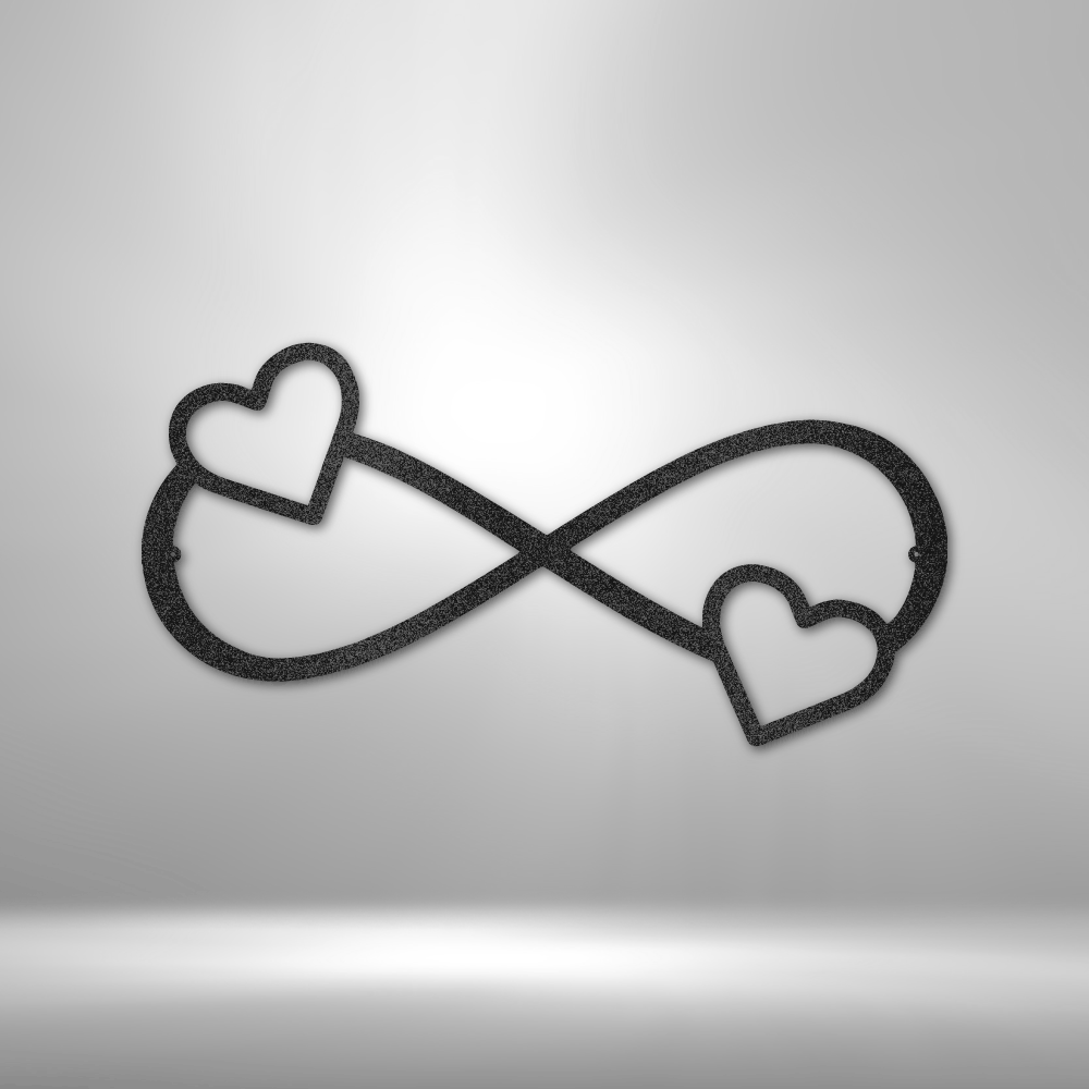 Double Heart Infinity - 16-Gauge Mild Steel Sign DrawDadDraw