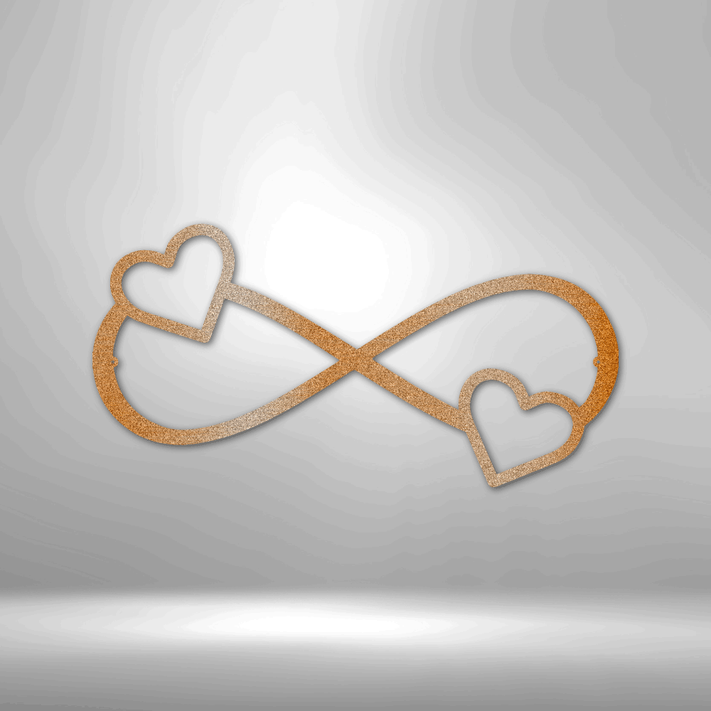 Double Heart Infinity - 16-Gauge Mild Steel Sign DrawDadDraw