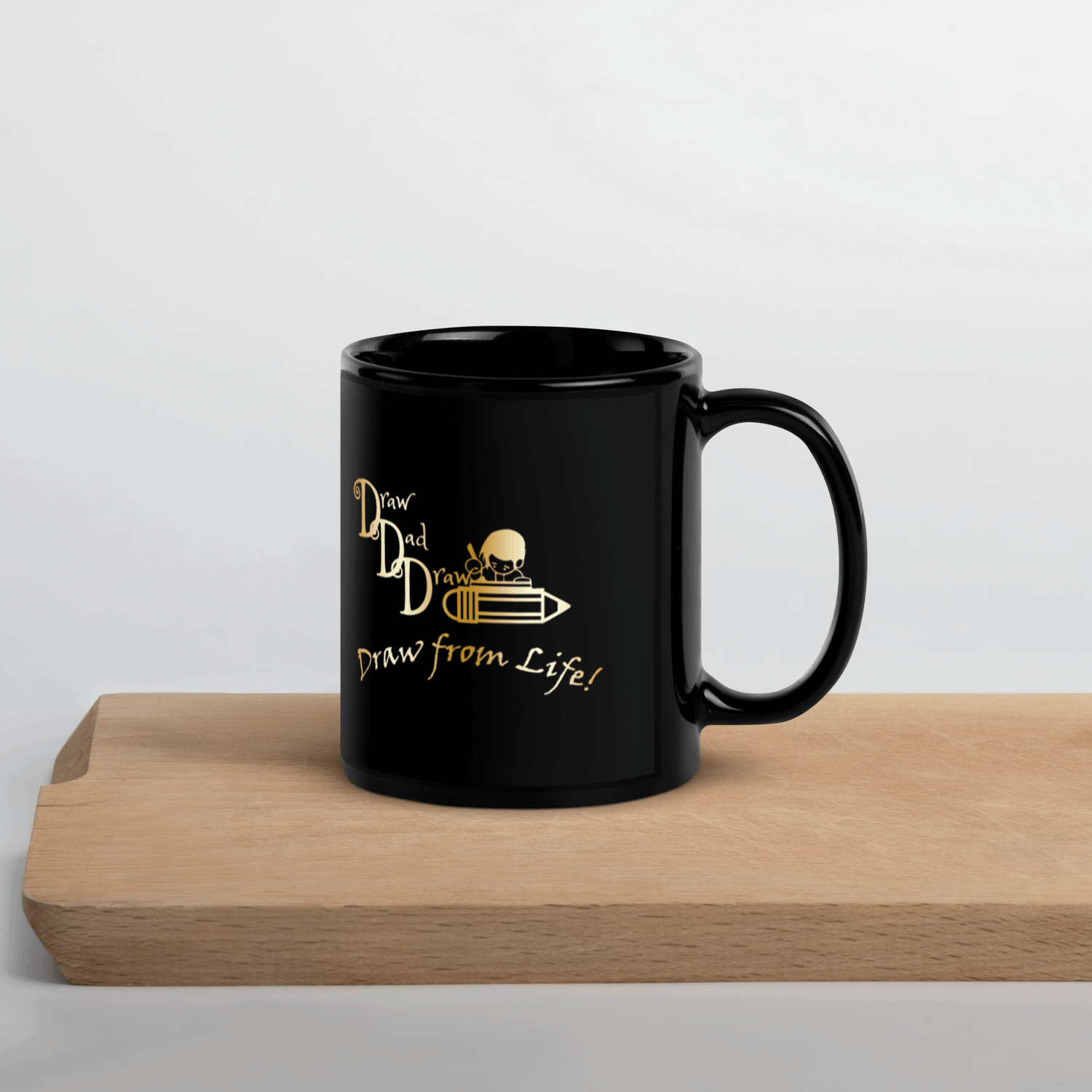 DrawDadDraw Black Glossy Mug DrawDadDraw