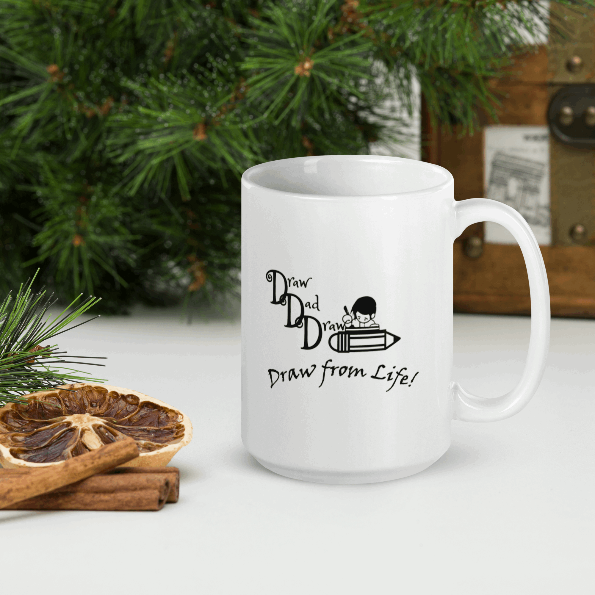 DrawDadDraw White Glossy Mug DrawDadDraw