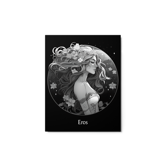 Eros' Desire - Black and White Hanging Wall Art High Quality Metal Print DrawDadDraw