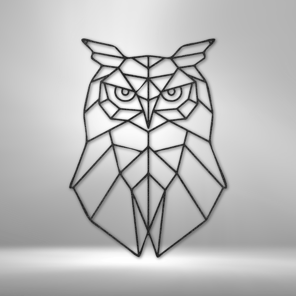 Geometric Owl - 16-gauge Mild Steel Sign DrawDadDraw
