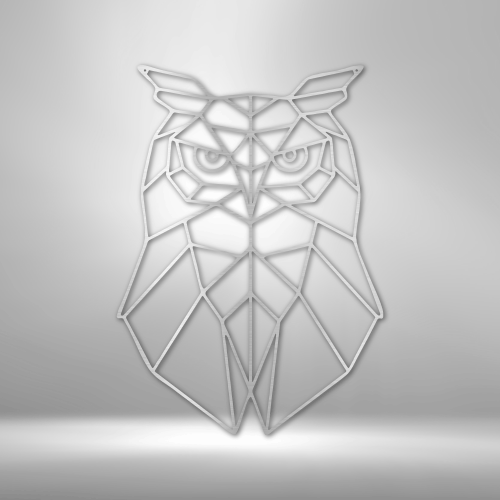 Geometric Owl - 16-gauge Mild Steel Sign DrawDadDraw