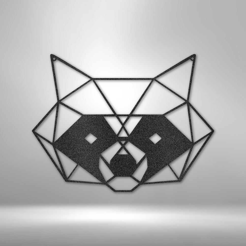 Geometric Raccoon - 16-gauge Mild Steel Sign DrawDadDraw