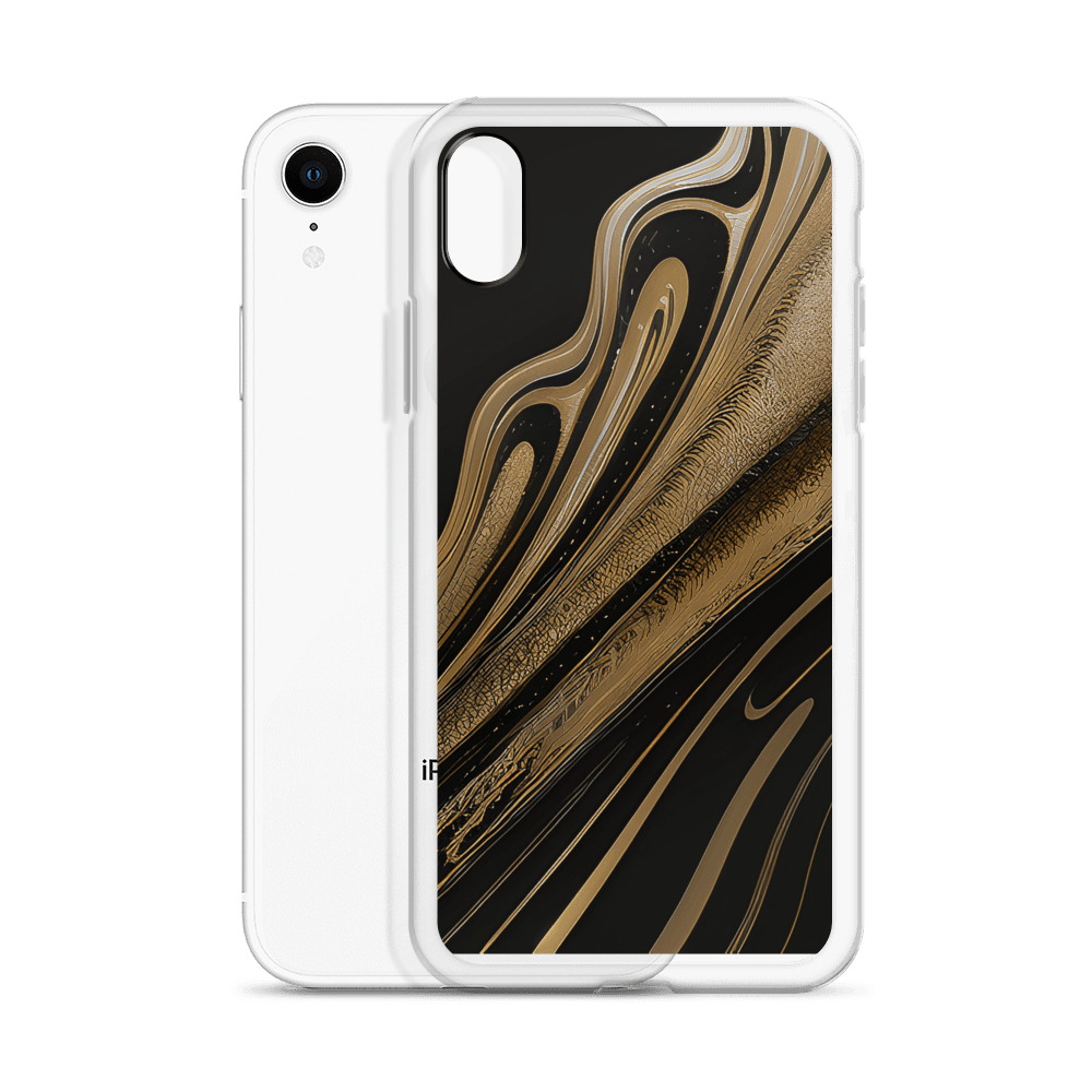 Golden Flux - iPhone Scratch-Resistant Clear Phone Case DrawDadDraw