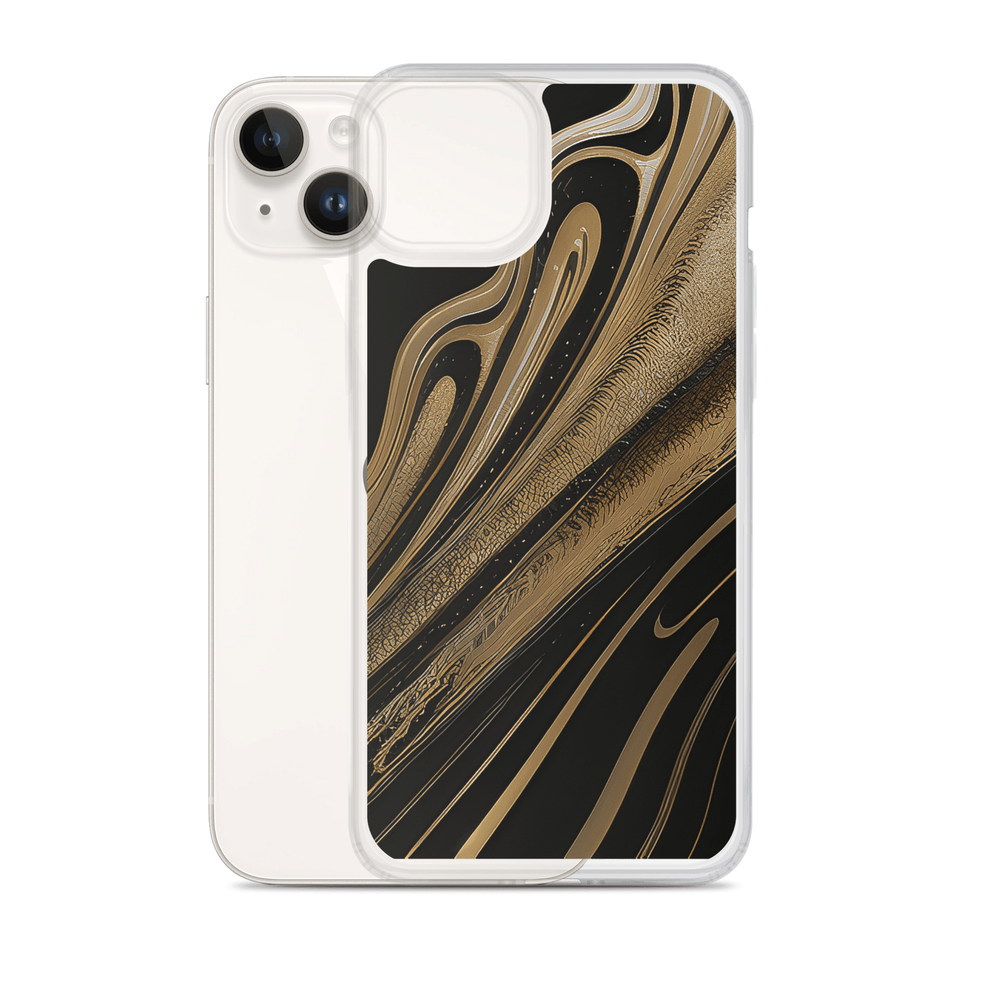 Golden Flux - iPhone Scratch-Resistant Clear Phone Case DrawDadDraw