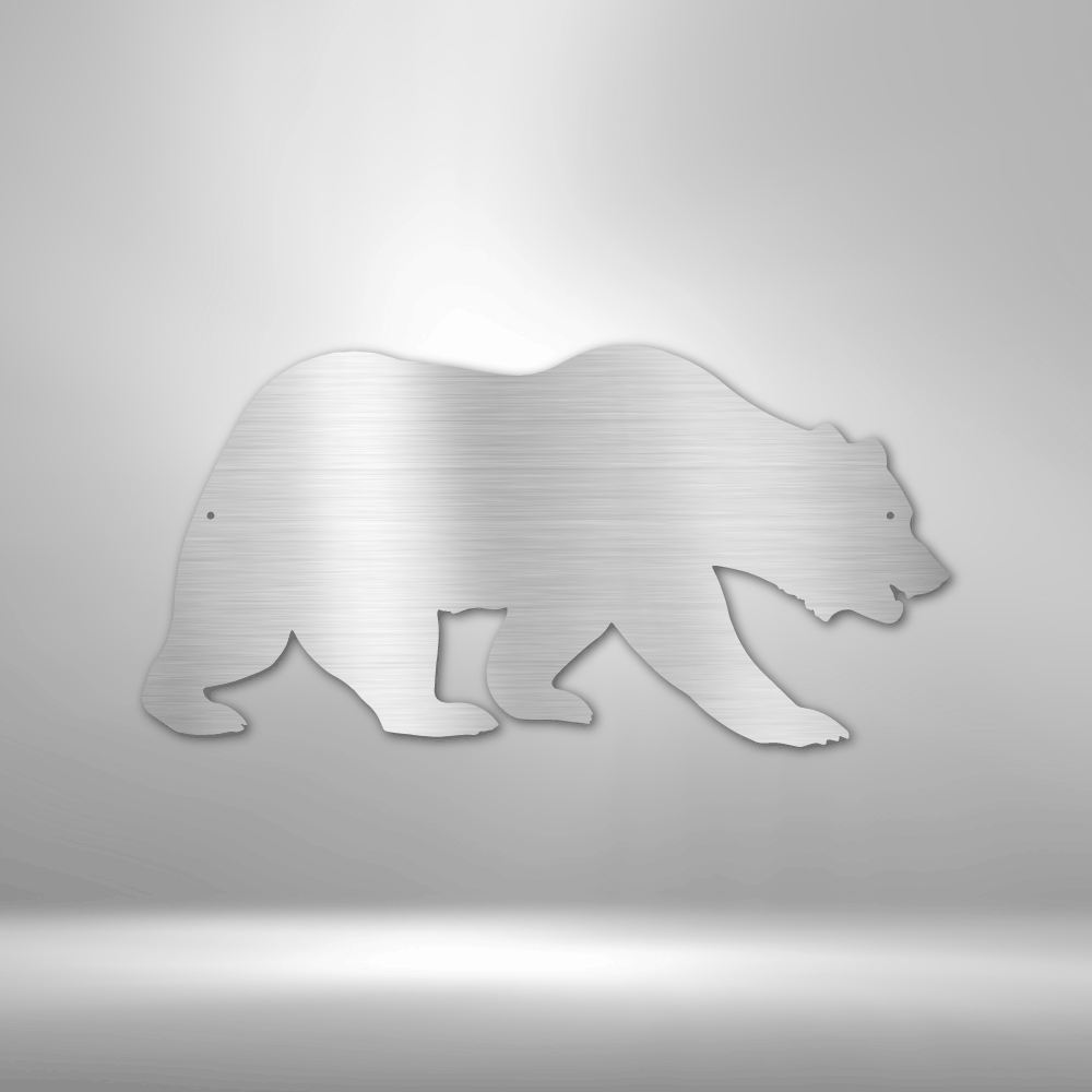 Grizzly Bear - 16-gauge Mild Steel Sign DrawDadDraw