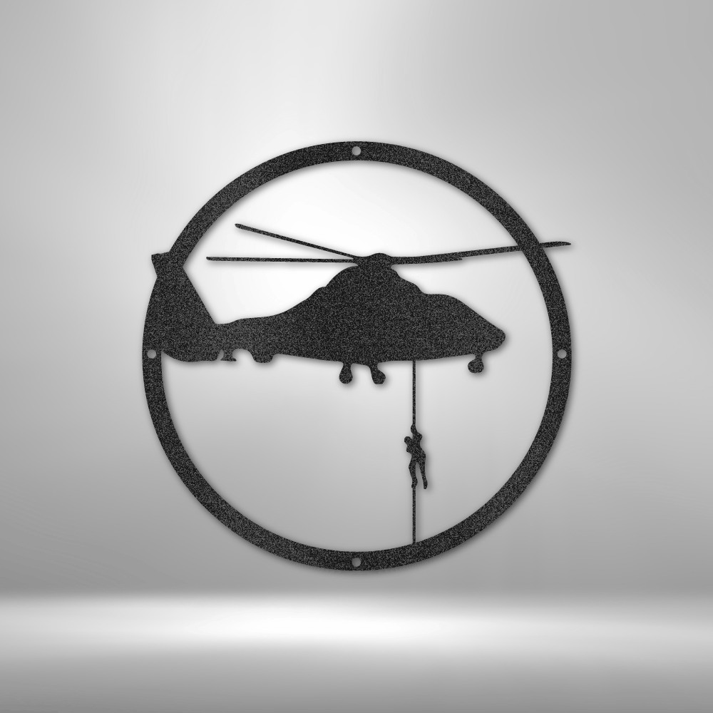 Helicopter Drop - 16-gauge Mild Steel Sign DrawDadDraw