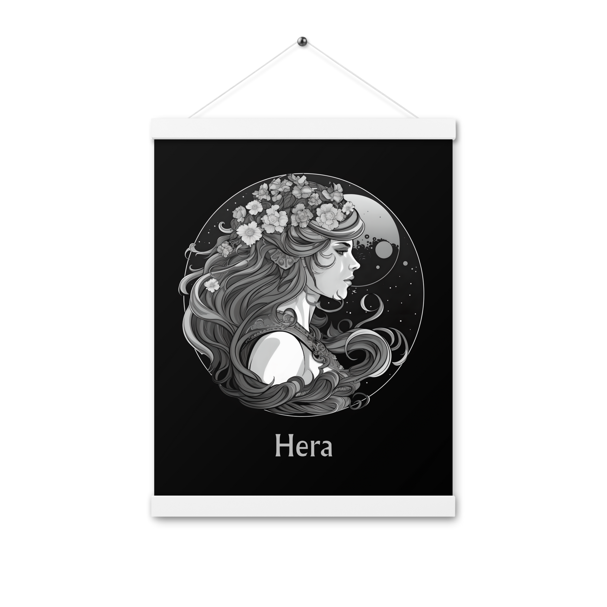 Hera's Devotion - Black and White Hanging Wall Art High Quality Matte Poster DrawDadDraw