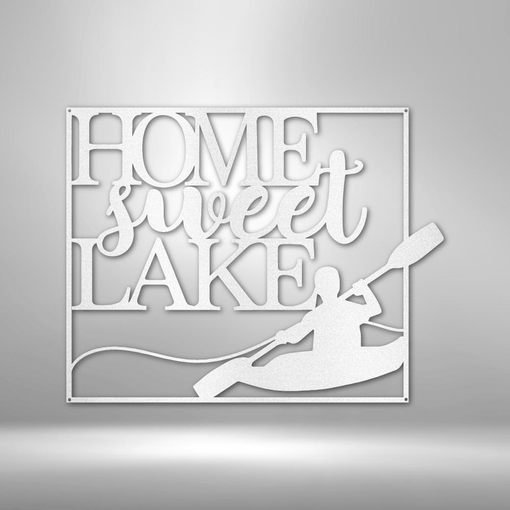 Home Sweet Lake Kayaking - 16-gauge Mild Steel Sign DrawDadDraw