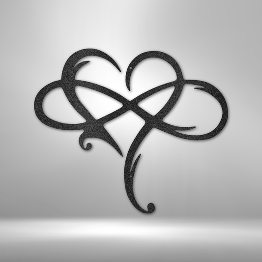 Infinity and Heart - 16-gauge Mild Steel Sign DrawDadDraw