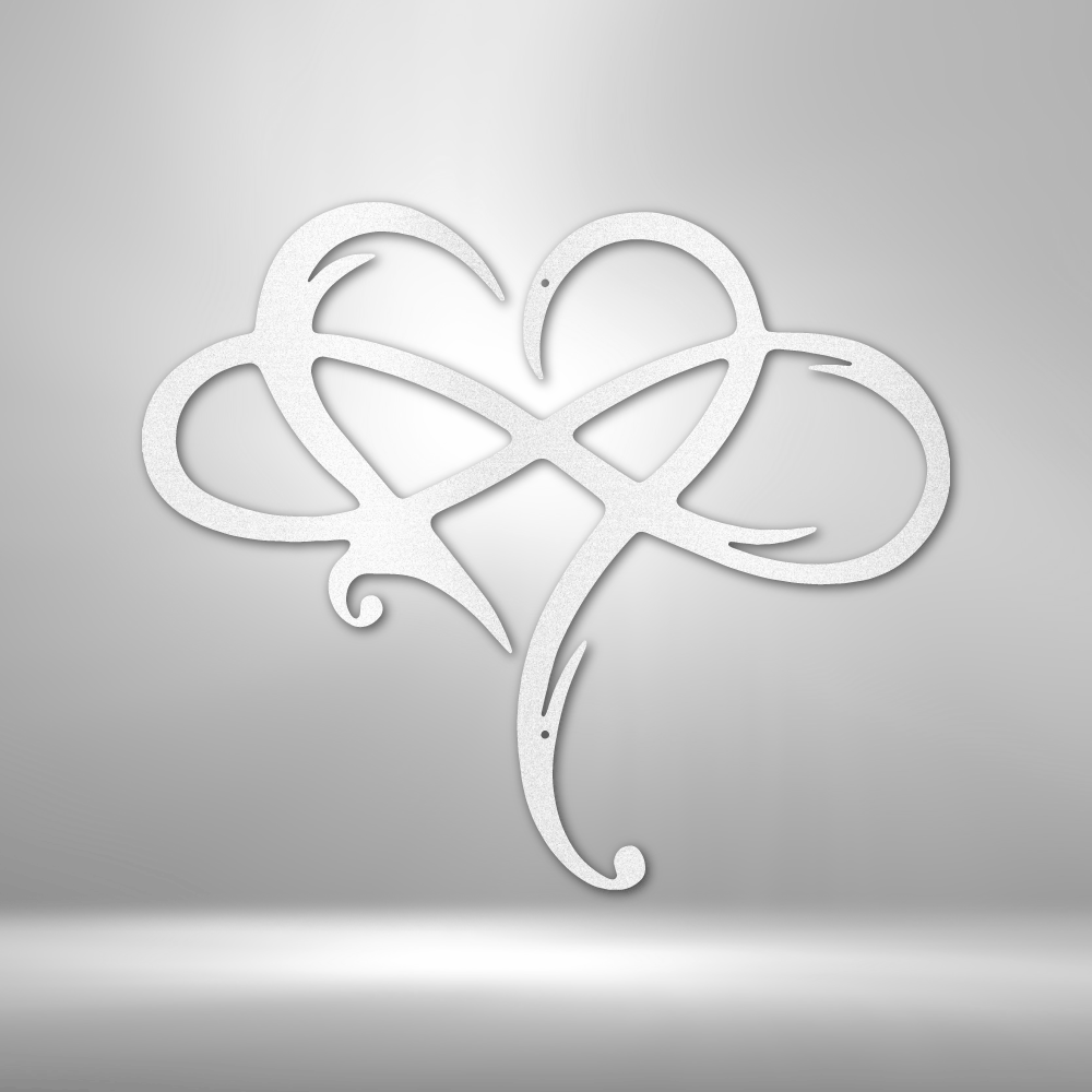 Infinity and Heart - 16-gauge Mild Steel Sign DrawDadDraw