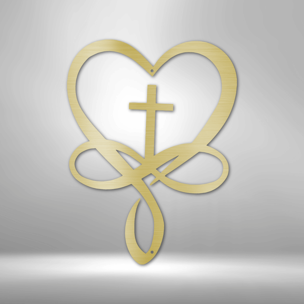 Love Infinity Cross - 16-gauge Mild Steel Sign DrawDadDraw