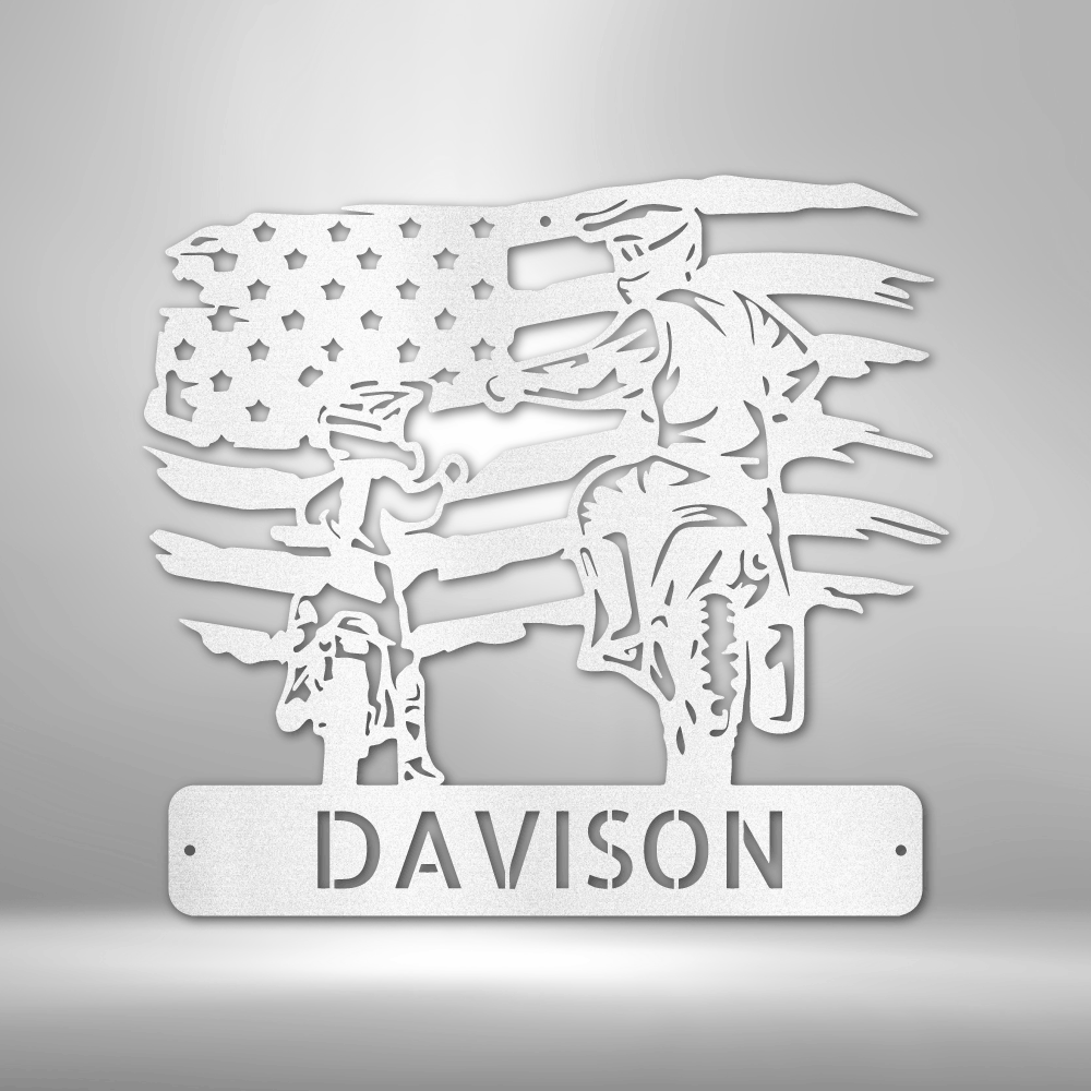 Personalized American Motocross Family  - 16-gauge Mild Steel Sign DrawDadDraw