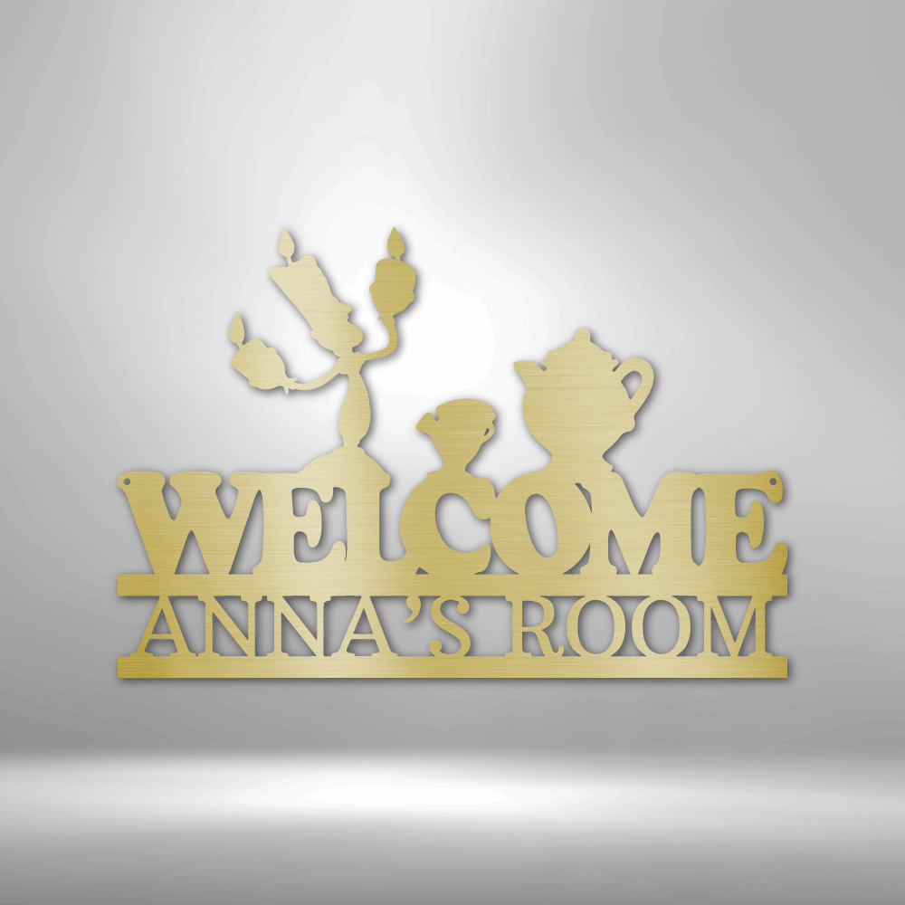Personalized Be Our Guest Welcome - 16-gauge Mild Steel Sign DrawDadDraw