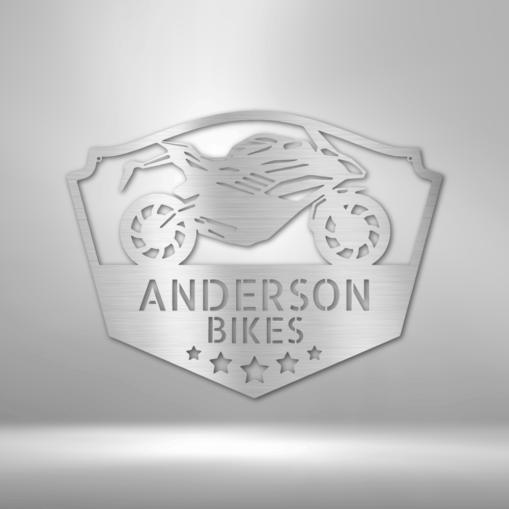Personalized Bike Shop - 16-gauge Mild Steel Sign DrawDadDraw