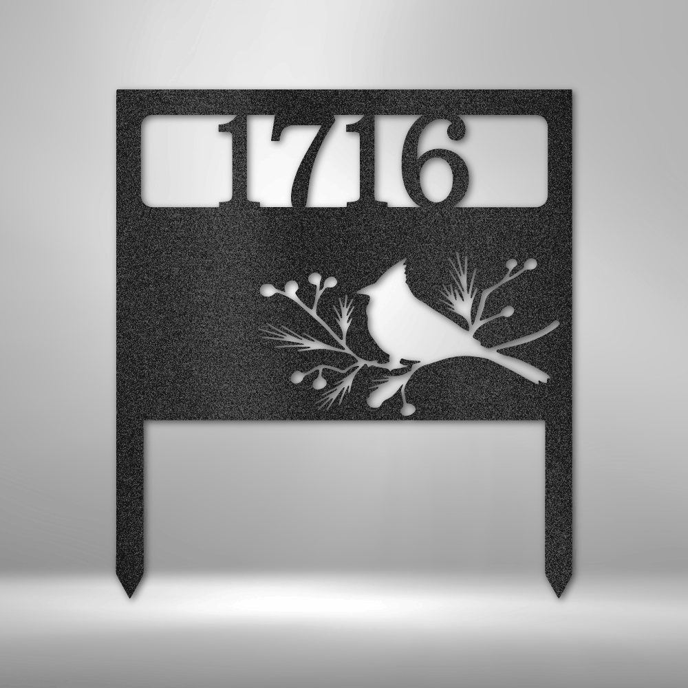 Personalized Bird Yard Address Stake - 16-gauge Mild Steel Sign DrawDadDraw