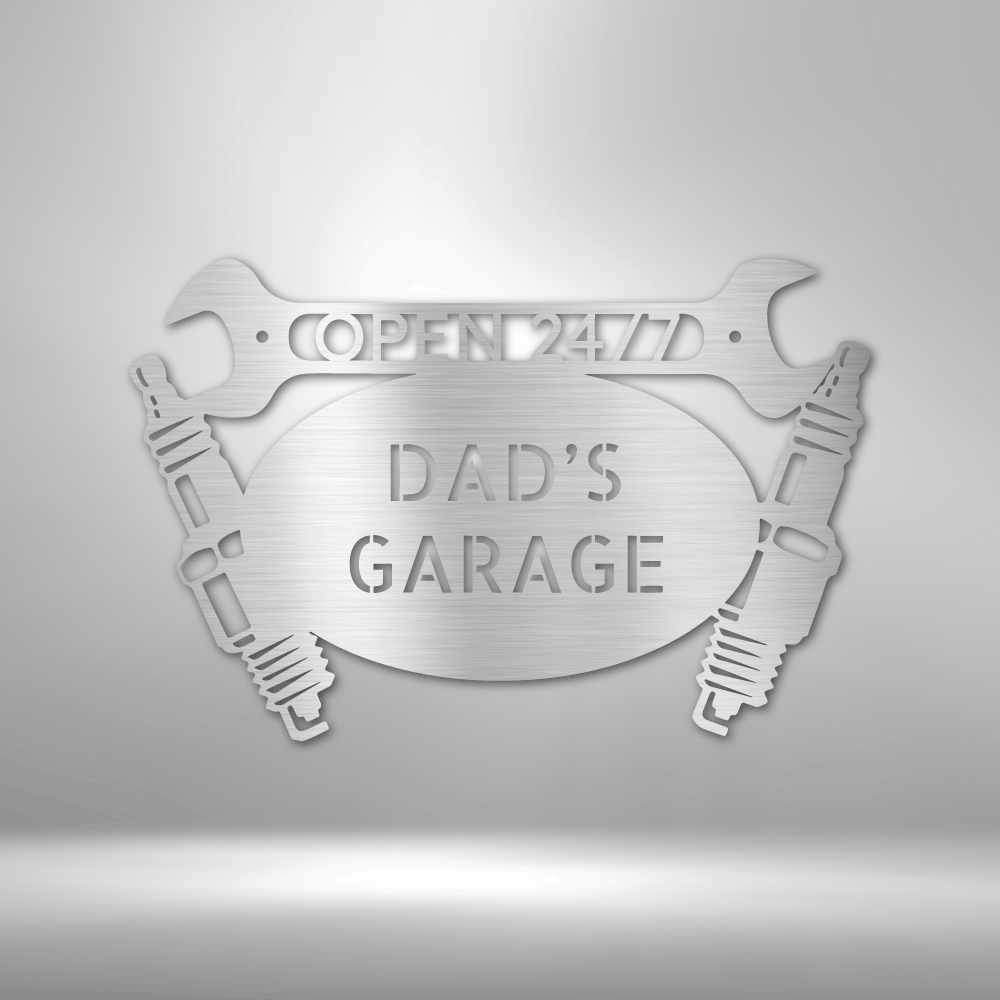 Personalized Car Garage - 16-gauge Mild Steel Sign DrawDadDraw