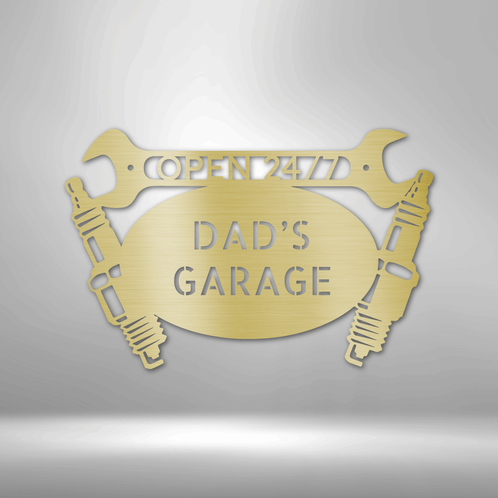 Personalized Car Garage - 16-gauge Mild Steel Sign DrawDadDraw