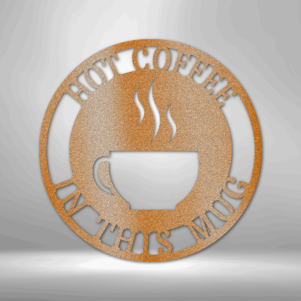 Personalized Coffee Haze Monogram - 16-gauge Mild Steel Sign DrawDadDraw