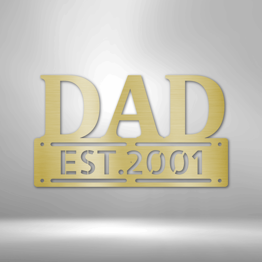 Personalized Father's Day Name - 16-gauge Mild Steel Sign DrawDadDraw