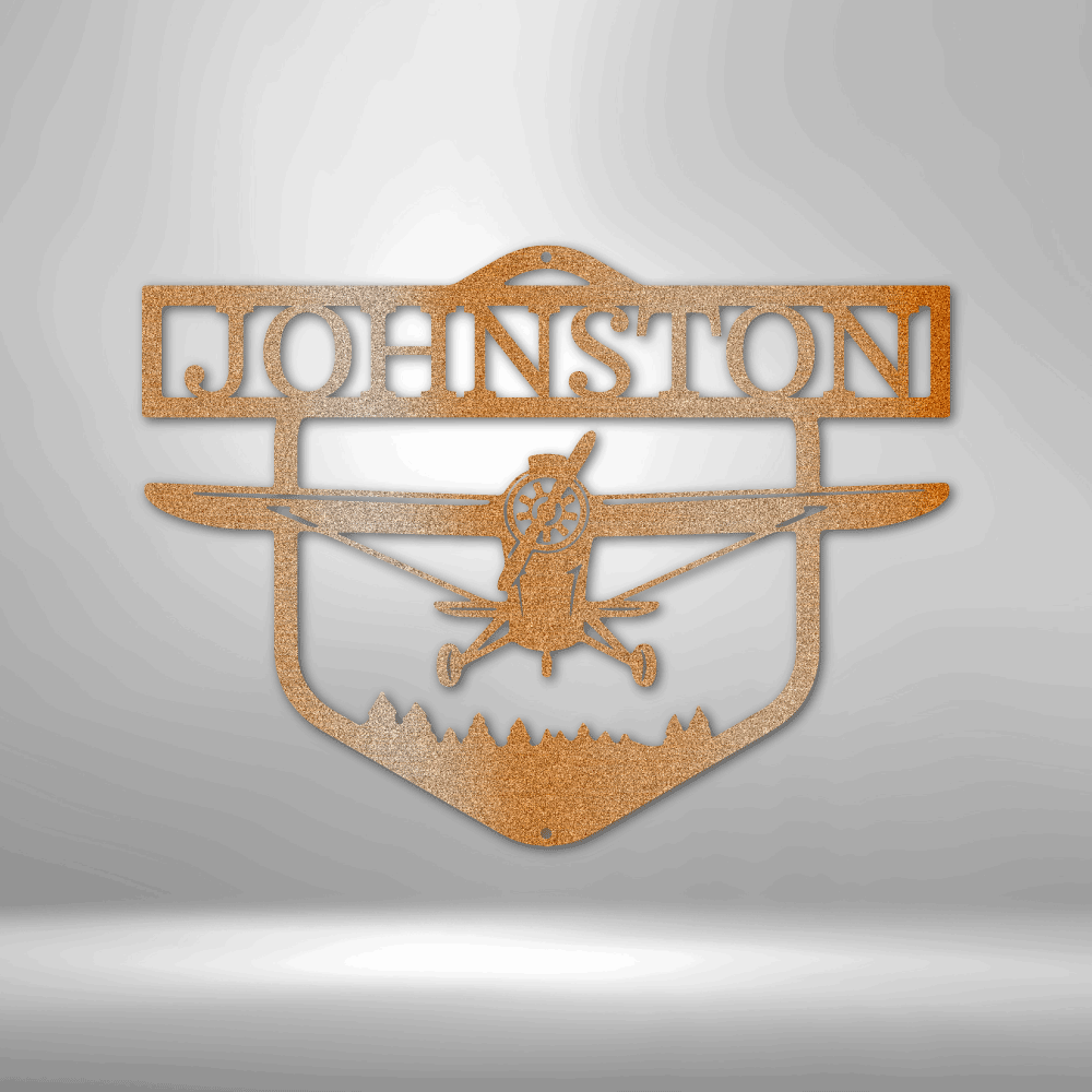 Personalized Flying High Monogram - 16-gauge Mild Steel Sign DrawDadDraw