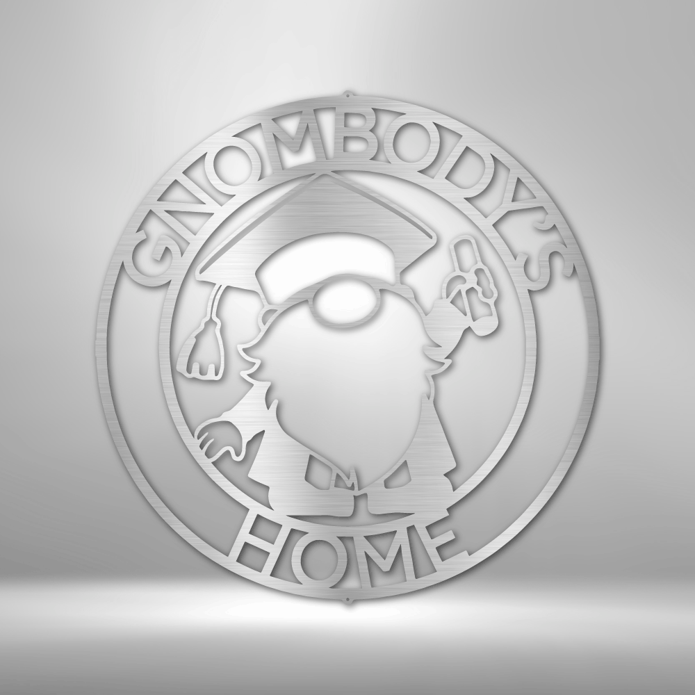 Personalized Gnome Ring Monogram - 16-Gauge Mild Steel Sign DrawDadDraw
