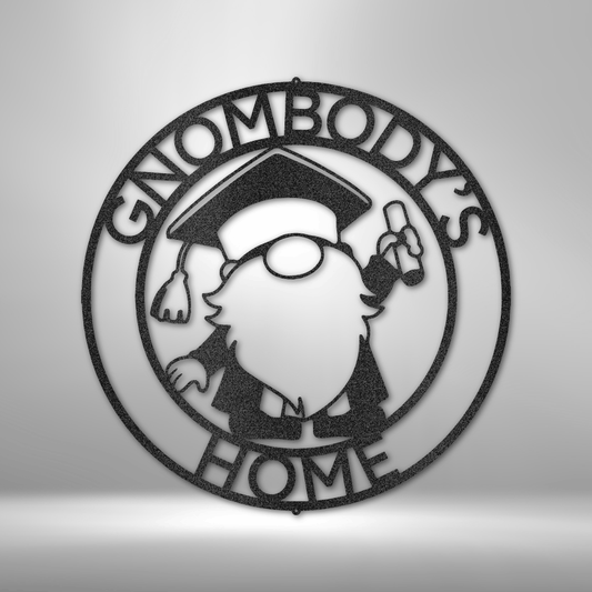 Personalized Gnome Ring Monogram - 16-Gauge Mild Steel Sign DrawDadDraw